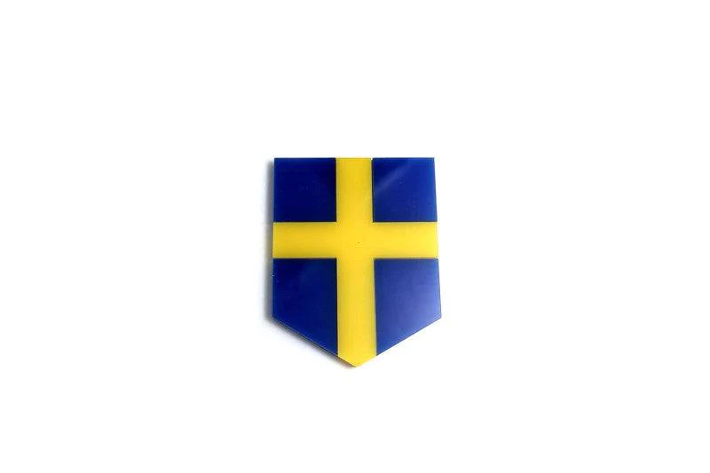 Sweden tailgate trunk rear emblem with Sweden logo Custom Rear Emblem decoinfabric