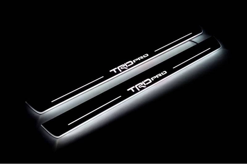 Toyota Tundra IV 2022+ Door Sill Led Plate With TRD Pro Logo | decoinfabric