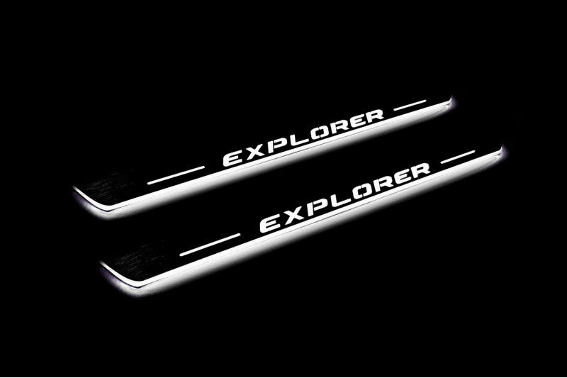 Ford Explorer V 2011-2019 Car Door Sill With Logo Explorer Ford Led Door Sills opdesign