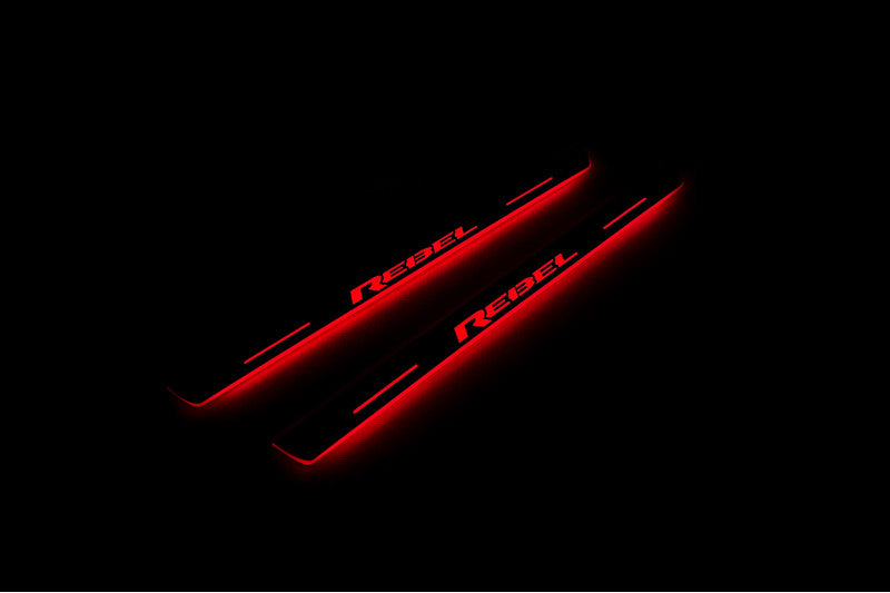 Dodge RAM 1500 V 2019+ Door Sill Led Plate With REBEL Logo