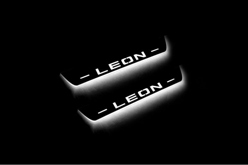 Seat Leon III 2013-2020 Auto Door Sill Plates With Logo Leon Seat Led Door Sills opdesign