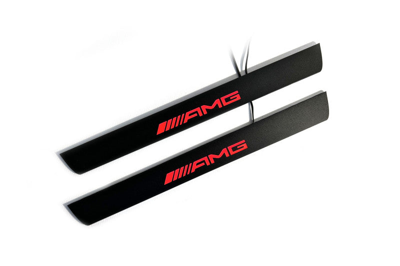 Mercedes GLA X156 2014+ Led Door Sill Pro With Logo AMG (Premium Painting) Mercedes Led Door Sills PRO opdesign