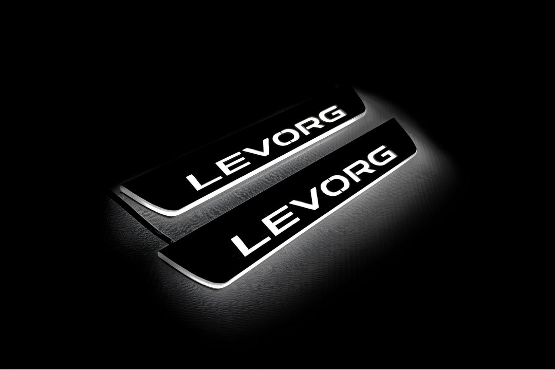 Subaru Levorg I 2014-2020 LED Door Sills With Logo Levorg Subaru Led Door Sills opdesign