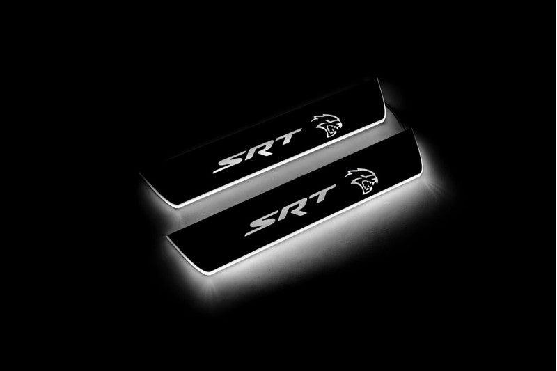 Dodge Charger 2023+ Door Sill Led Plate With Logo SRT Hellcat Dodge Led Door Sills opdesign
