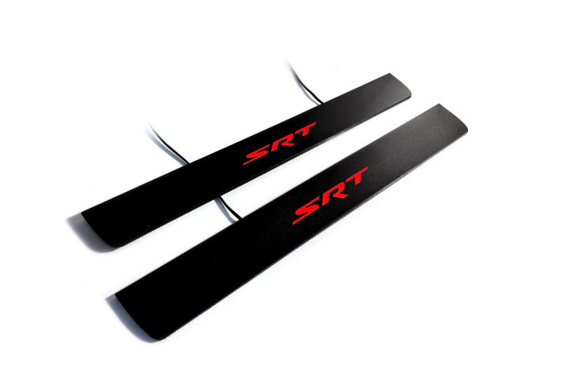 Jeep Grand Cherokee IV 2010-2021 Led Door Sill Pro With Logo SRT (Premium Painting) Jeep Led Door Sills PRO opdesign