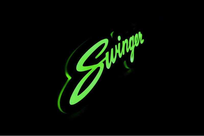 Dodge Illuminated LED Radiator Grille Emblems and Badges with Swinger logo Dodge Led emblems decoinfabric