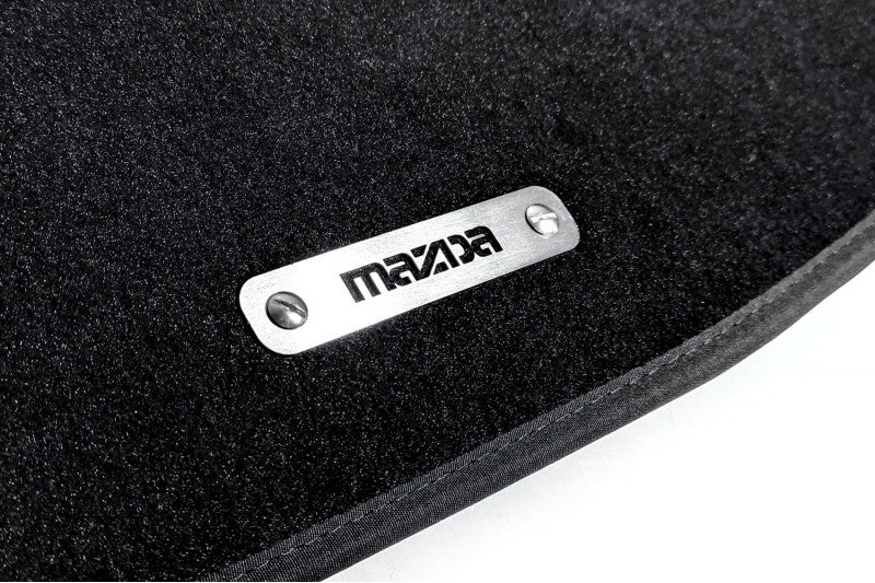 Stainless Steel Floor Mats Emblems Set Badges with Mazda Logo Car Mats Badges Decoin