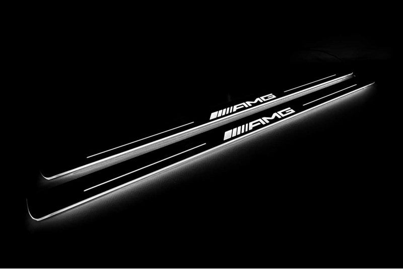 Mercedes S-Class C217 2014-2020 Door Sill Led Plate With AMG Logo Mercedes Led Door Sills opdesign