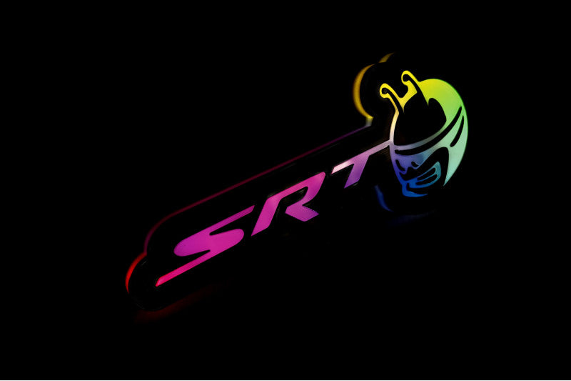 Dodge Illuminated LED Radiator Grille Emblems and Badges with SRT Scatpack Head logo Dodge Led emblems decoinfabric