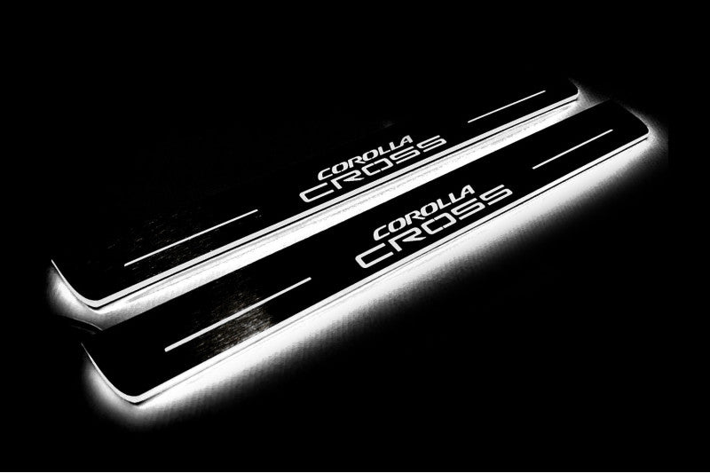 Toyota Corolla Cross 2020+ Led Door Sills With Logo Corolla Cross Toyota Led Door Sills opdesign