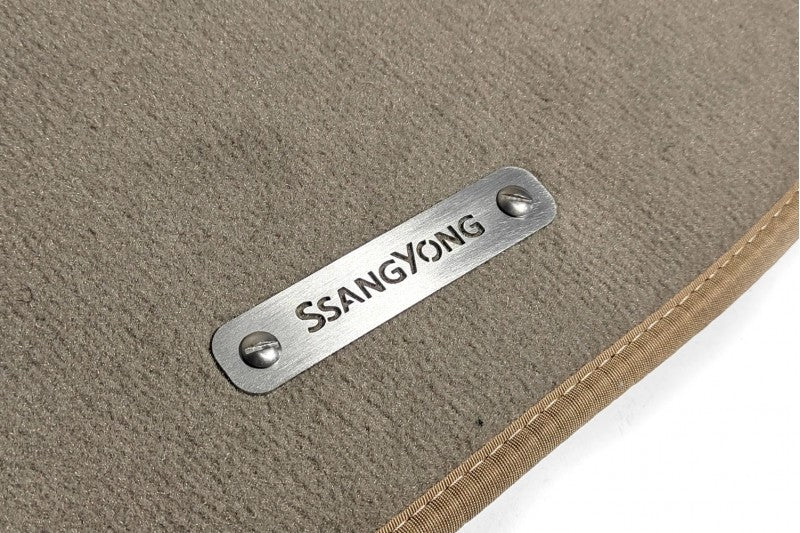 Stainless Steel Floor Mats Emblems Set Badges with SsangYong Logo Car Mats Badges Decoin