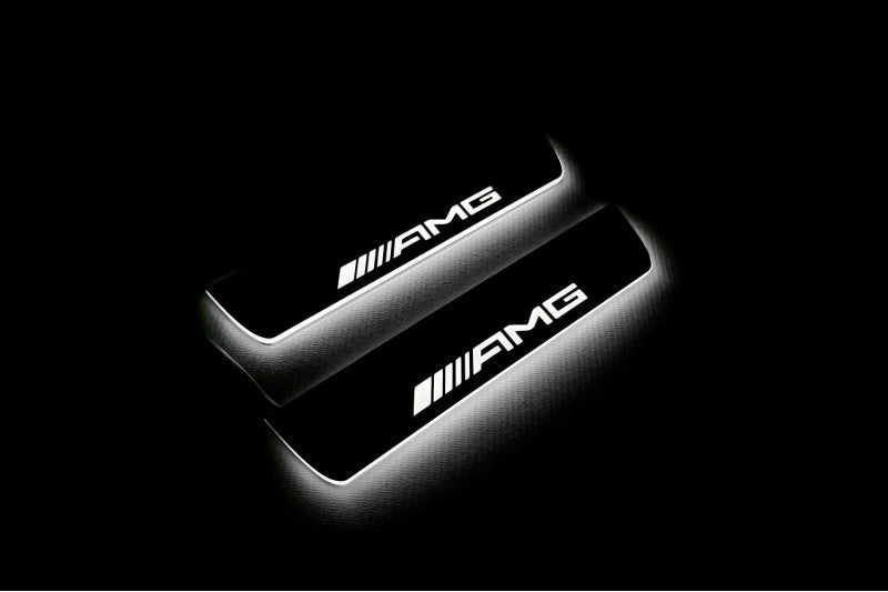 Mercedes E W211 2002-2009 LED Door Sills PRO With AMG Logo