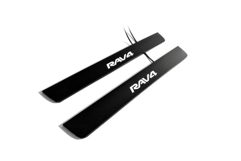 Toyota Rav4 V 2019+ Led Door Sill Pro With Logo Rav4 (Premium Painting)