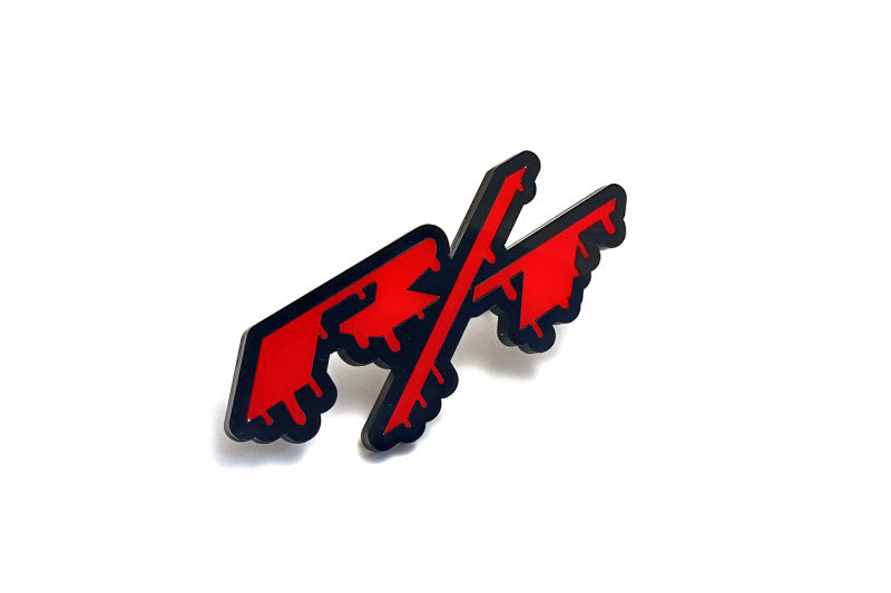 Dodge Challenger trunk rear emblem between tail lights with R/T BLOOD logo (BIG size)