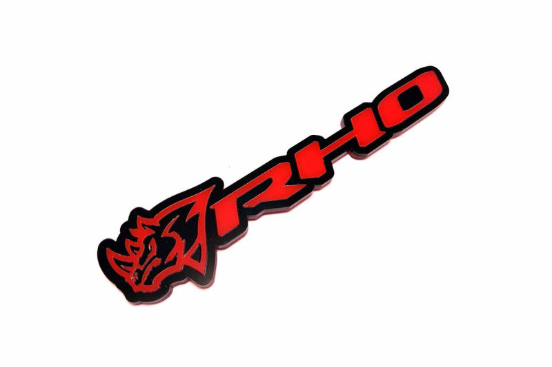 Dodge tailgate trunk rear emblem with RHO Rhino logo