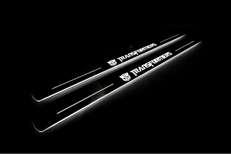 Chevrolet Camaro V 2009-2015 LED Door Sill With Head TRANSFORMERS Logo Chevrolet Led Door Sills opdesign