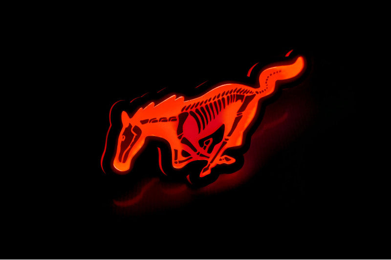 Ford Illuminated LED Radiator Grille Emblems and Badges with Mustang Horse Skeleton logo Ford Led Emblems decoinfabric
