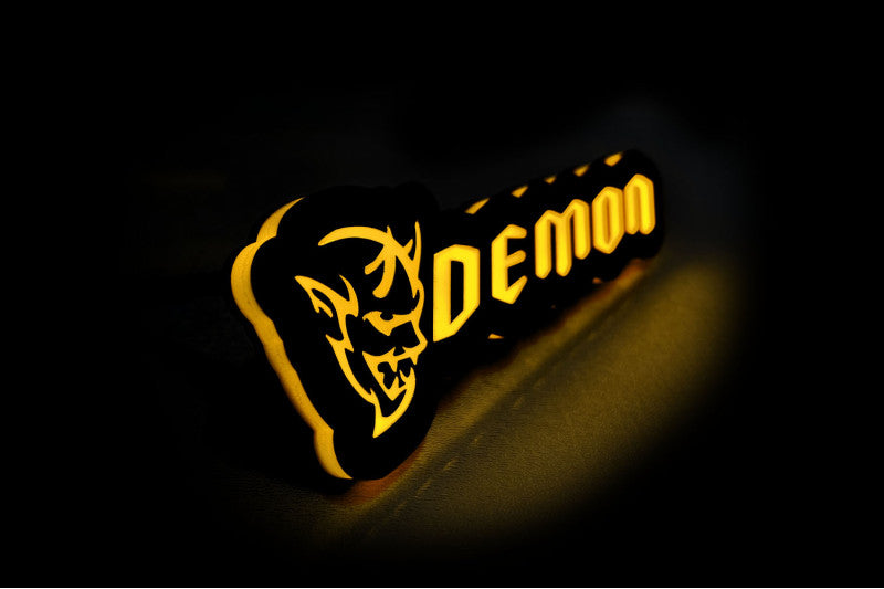 Dodge Illuminated LED Radiator Grille Emblems and Badges with Demon (type 1) logo Dodge Led emblems decoinfabric
