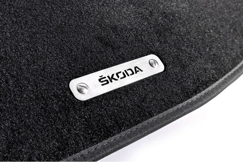 Stainless Steel Floor Mats Emblems Set Badges with Skoda Logo Car Mats Badges Decoin