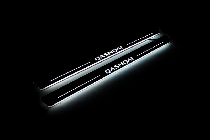 Nissan Qashqai I 2007-2014 LED Door Sills With Logo Qashqai Nissan Led Door Sills opdesign