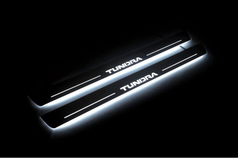 Toyota Tundra II 2007-2013 Led Sill Plates With Logo Tundra (CrewMax) Toyota Led Door Sills opdesign