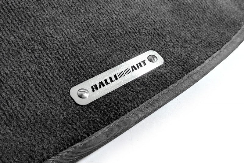 Stainless Steel Floor Mats Emblems Set Badges for Mitsubishi with Ralliart Logo Car Mats Badges Decoin