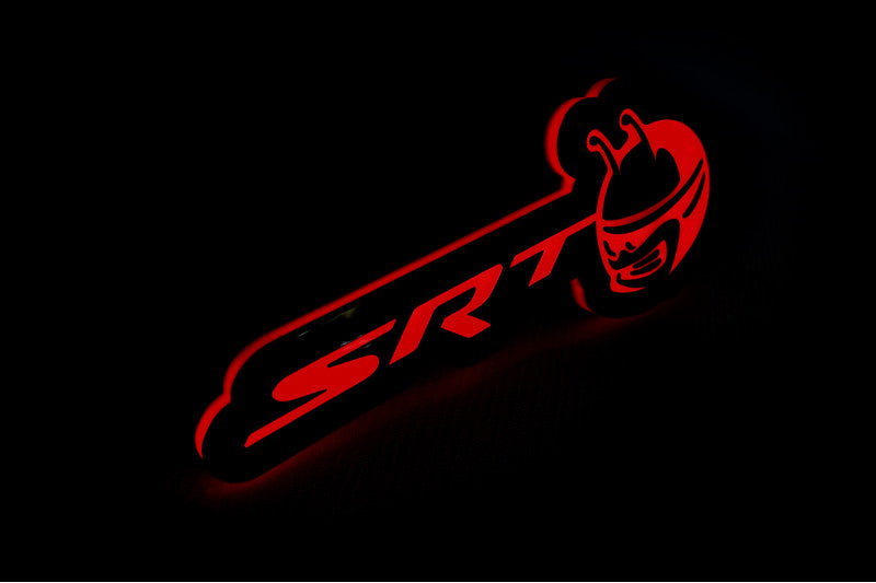 Dodge Illuminated LED Radiator Grille Emblems and Badges with SRT Scatpack Head logo Dodge Led emblems decoinfabric