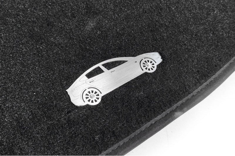 Tesla Model 3 (2017+) Floor Mat Emblem Set – Stainless Steel Badges Car Mats Badges Decoin