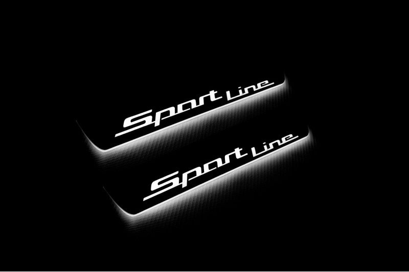 BMW X6 F16 2015-2019 Door Sill Protectors With Sport Line Logo BMW Led Door Sills opdesign