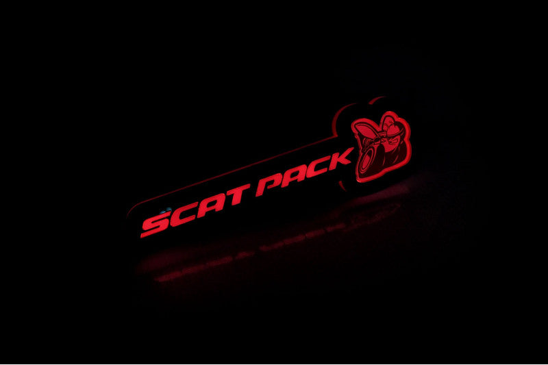 Dodge Illuminated LED Radiator Grille Emblems and Badges with Scatpack (type 3) logo Dodge Led emblems decoinfabric