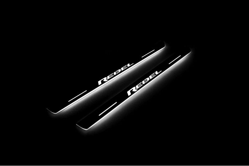 Dodge RAM 2500 V 2019+ Door Sill Led Plate With REBEL Logo