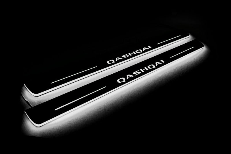 Nissan Qashqai III 2021+ LED Door Sills With Logo Qashqai Nissan Led Door Sills opdesign