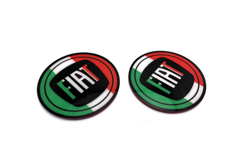 Fiat emblem for fenders with Fiat Tricolor logo Fiat emblems decoinfabric