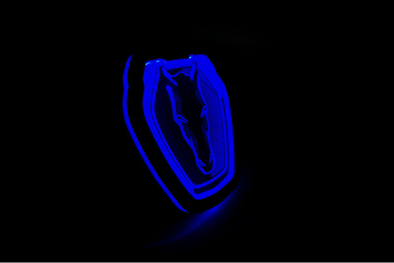 Ford Illuminated LED Radiator Grille Emblems and Badges with Mustang Dark Horse (type 1) logo Ford Led Emblems decoinfabric