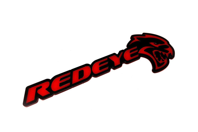 Dodge Challenger trunk rear emblem between tail lights with Redeye Hellcat logo