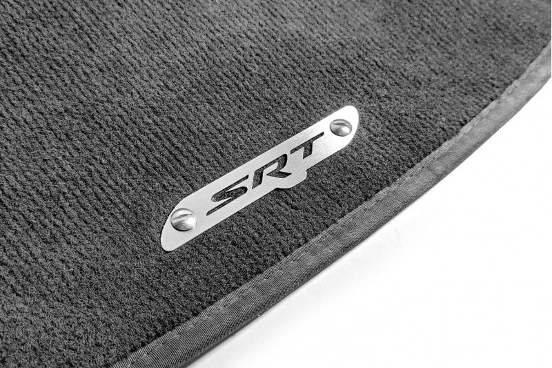 Stainless Steel Floor Mats Emblems Set Badges for Chrysler with SRT Logo Car Mats Badges Decoin