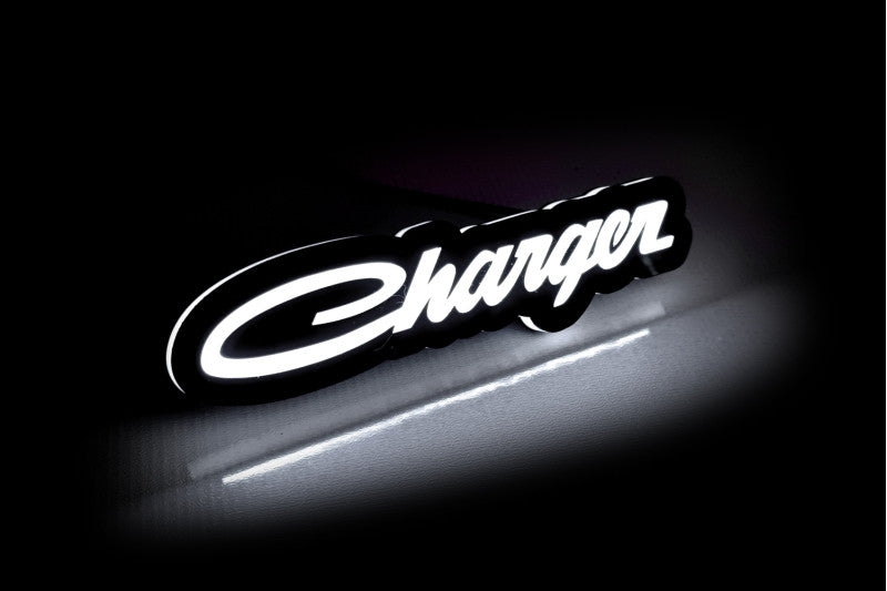 Dodge Illuminated LED Radiator Grille Emblems and Badges with Charger (type 1) logo Dodge Led emblems decoinfabric