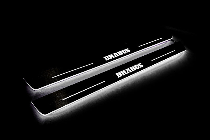 Mercedes CLS-Class II (C218) 2010-2018 Auto Door Sill Plates With Logo Brabus Mercedes Led Door Sills opdesign