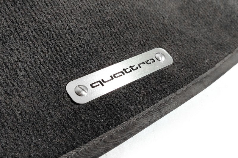 Stainless Steel Floor Mats Emblems Set Badges for Audi with Quattro Logo Car Mats Badges Decoin