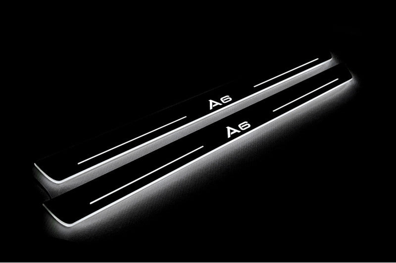 Audi A6 C7 2011-2018 Auto Door Sill Plates With Logo A6 Audi Led Door Sills opdesign