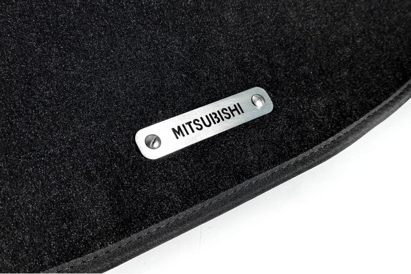 Stainless Steel Floor Mats Emblems Set Badges with Mitsubishi Logo Car Mats Badges Decoin