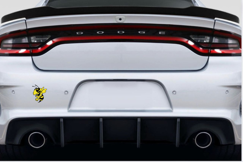 Dodge tailgate trunk rear emblem with murdeR horneT logo (type 4)