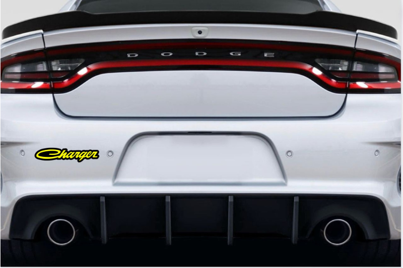 Dodge tailgate trunk rear emblem with Dodge Charger logo (type 3) Dodge emblems decoinfabric