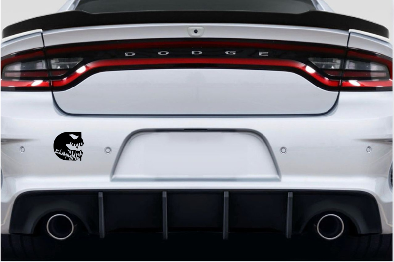 Dodge tailgate trunk rear emblem with Cummins Monsters logo Dodge emblems decoinfabric