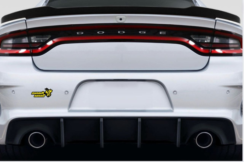 Dodge tailgate trunk rear emblem with murdeR horneT logo (type 5)