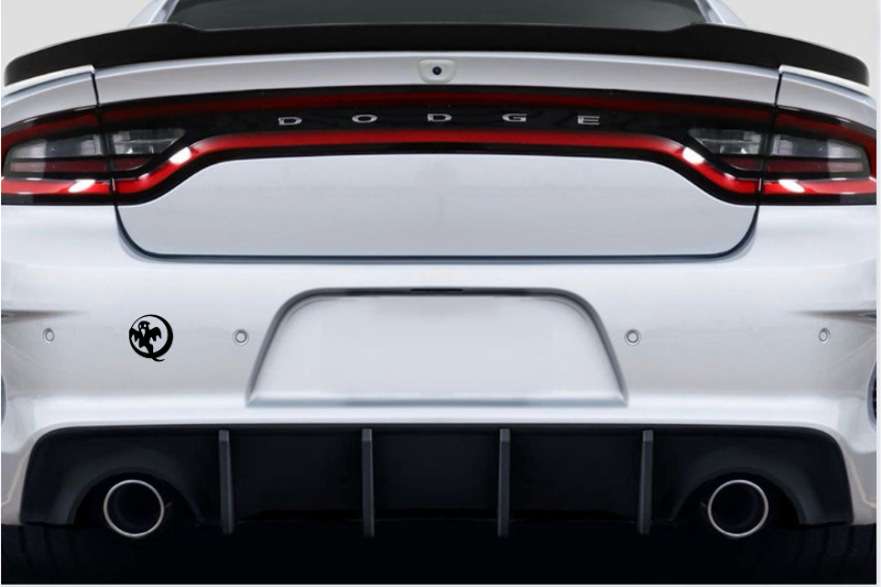 Dodge tailgate trunk rear emblem with Ghost logo (Type 3) Dodge emblems decoinfabric