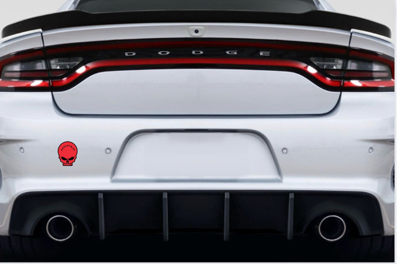 Dodge tailgate trunk rear emblem with MOPAR SKULL logo (Type 12)