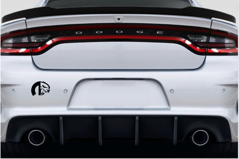 Dodge tailgate trunk rear emblem with Mopar Hellcat logo Dodge emblems decoinfabric