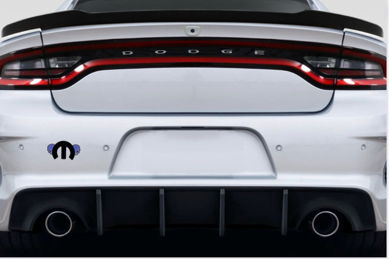 Dodge tailgate trunk rear emblem with MOPAR SKULL logo (Type 10)
