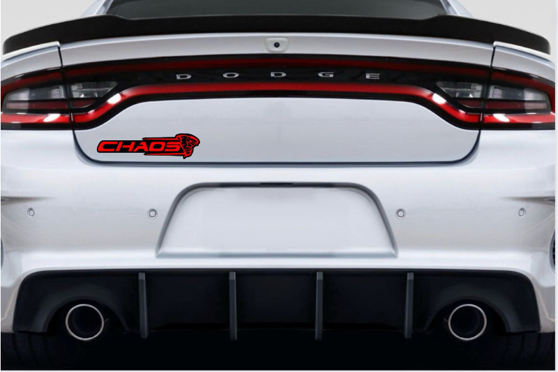 Dodge tailgate trunk rear emblem with Chaos logo (Type 2) Dodge emblems decoinfabric